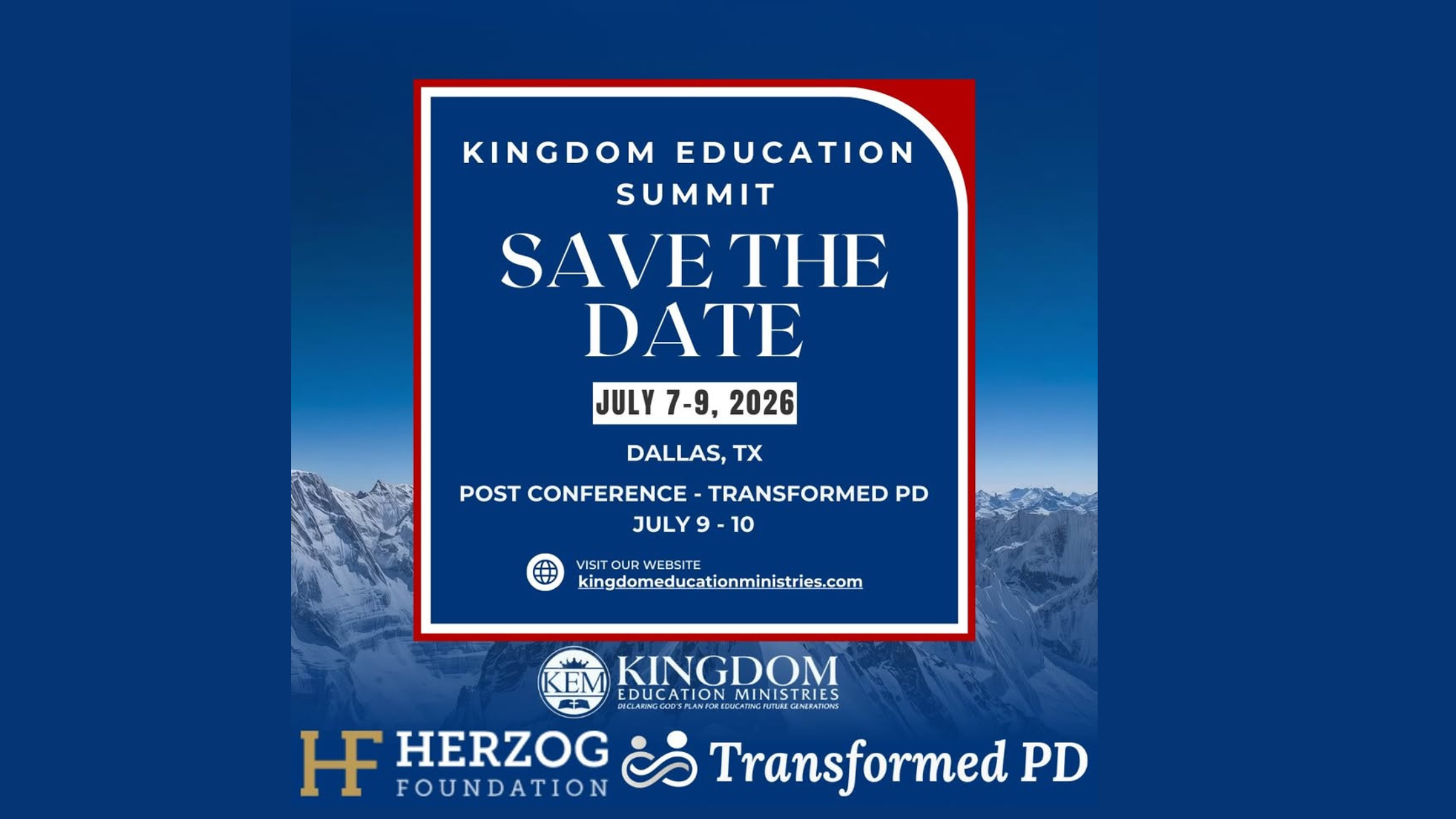 Kingdom Education Ministries Save the Date Graphic for their biblically integrated instruction seminar